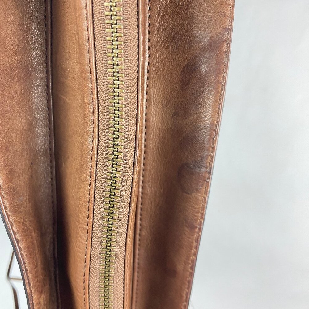 Cole Haan Sierra Lasercut Brown Leather Shoulder Bag Boho - Picture 8 of 16